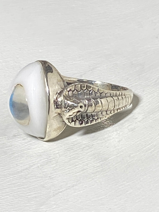Eyeball Ring cobra snake sterling silver biker women men
