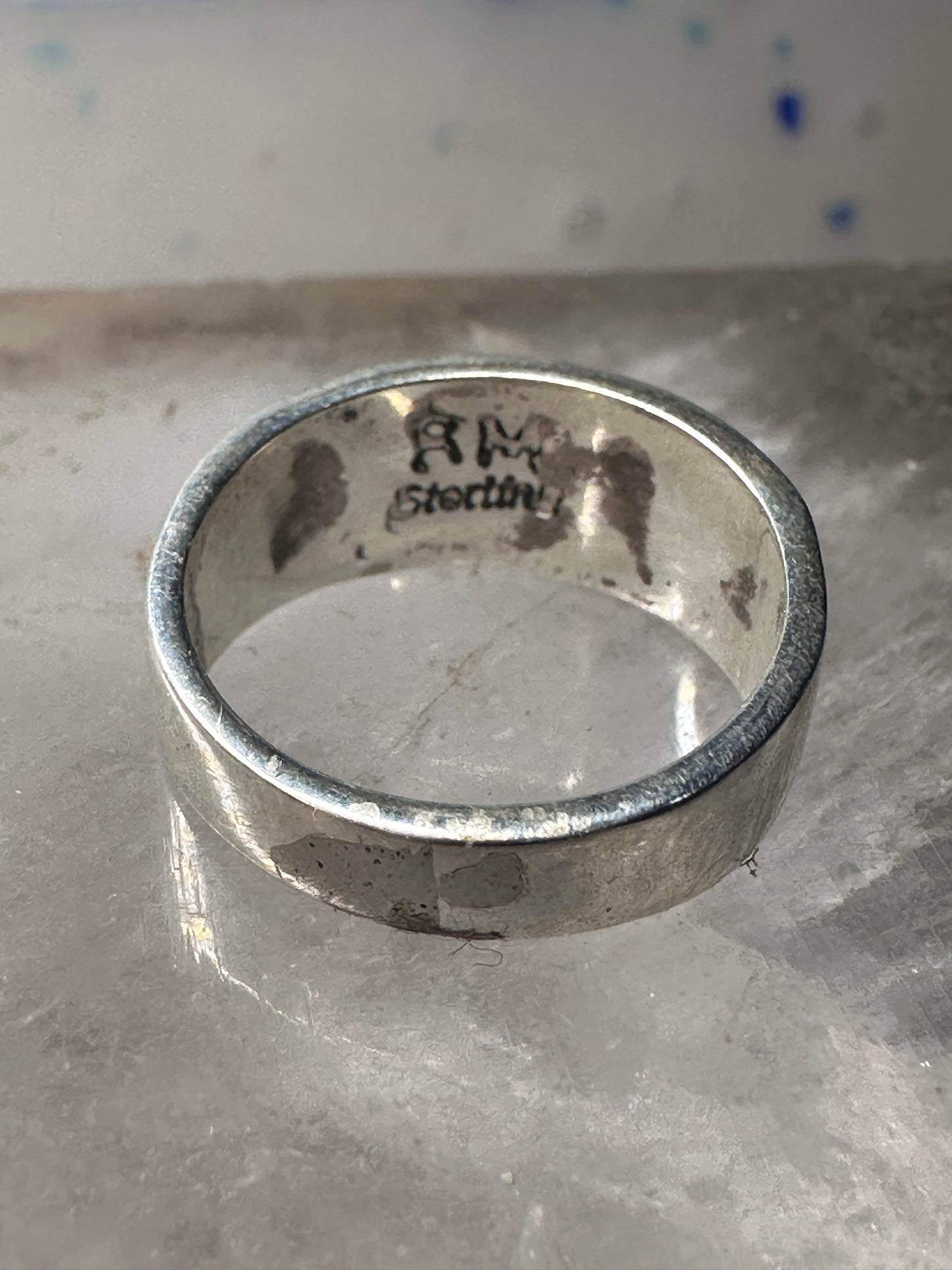 Southwest ring Mother of pearl Onyx Lab Opal pinky size 4.75 sterling silver women girls