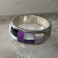 Southwest ring Mother of pearl Onyx Lab Opal pinky size 4.75 sterling silver women girls