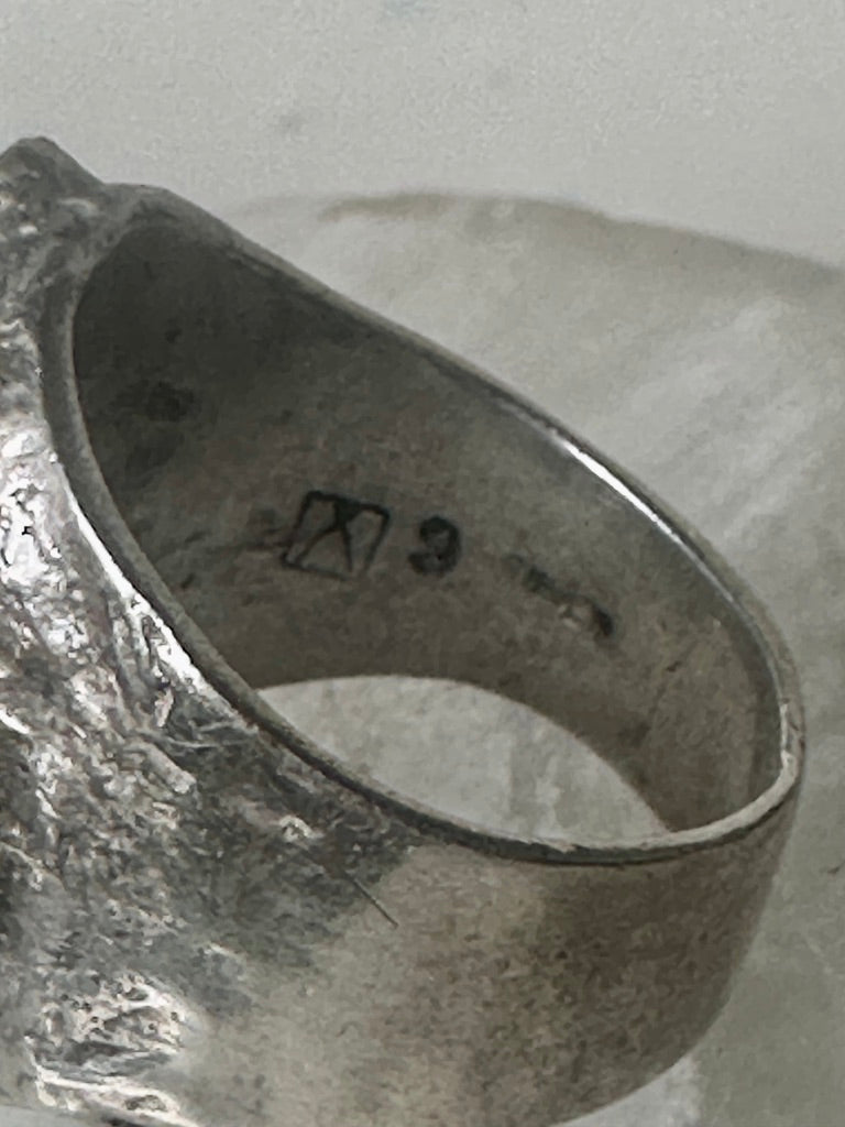 Face ring sterling silver pinky brutalist band size 4.75 women girls