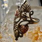 Black Hills Gold ring long floral band size 7.75 sterling silver women