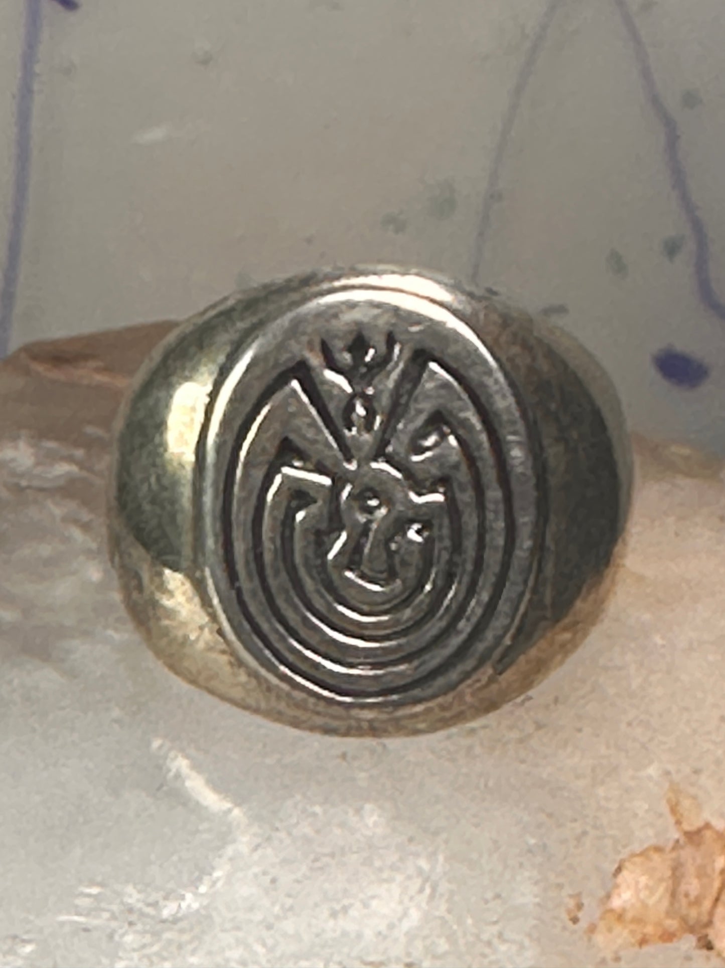 Man in Maze ring Hopi band size 9.75 sterling silver women men