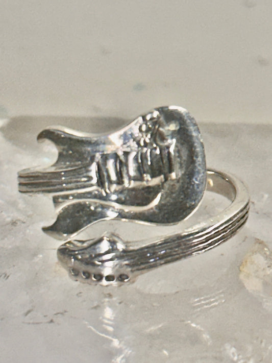 Guitar ring Wrap around band musician music size 9 sterling silver women girls