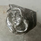 Face ring sterling silver pinky brutalist band size 4.75 women girls