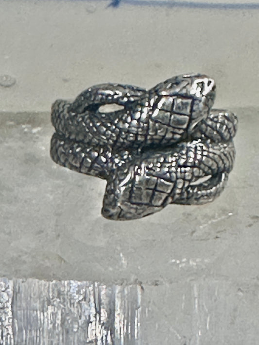 Double Snake ring snakes band size 8.75 sterling silver women men