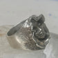 Face ring sterling silver pinky brutalist band size 4.75 women girls
