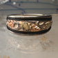 Black Hills Gold ring floral leaves band size 7.75 sterling silver women men 12K