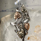 Black Hills Gold ring long floral band size 7.75 sterling silver women