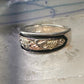 Black Hills Gold ring floral leaves band size 7.75 sterling silver women men 12K