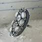 Navajo ring Saddle Mother or Pearl MOP knuckle band size 8 sterling silver women