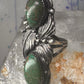 Navajo ring long Green turquoise size 7 sterling silver women