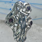 Lady with flowers Ring Art Deco Nouveau band leaves size 8 sterling silver women&nbsp;