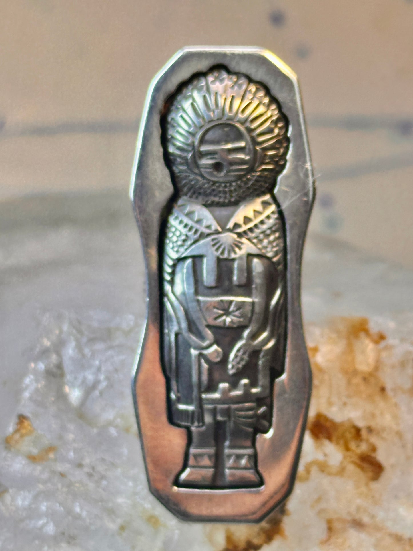 Kachina ring Navajo Hyson Craig IHMSS vintage band sterling silver size 6.75 women men