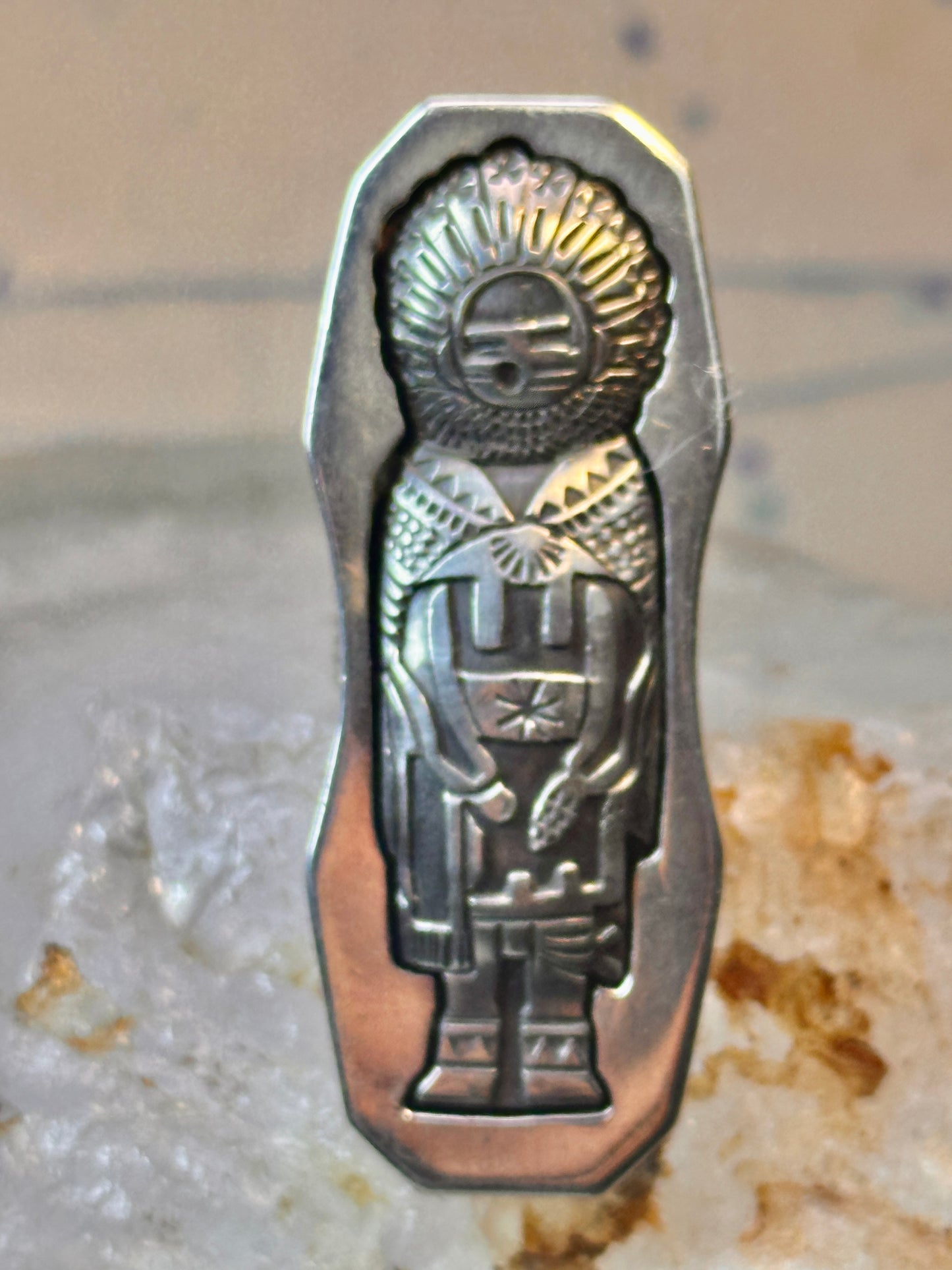 Kachina ring Navajo Hyson Craig IHMSS vintage band sterling silver size 6.75 women men