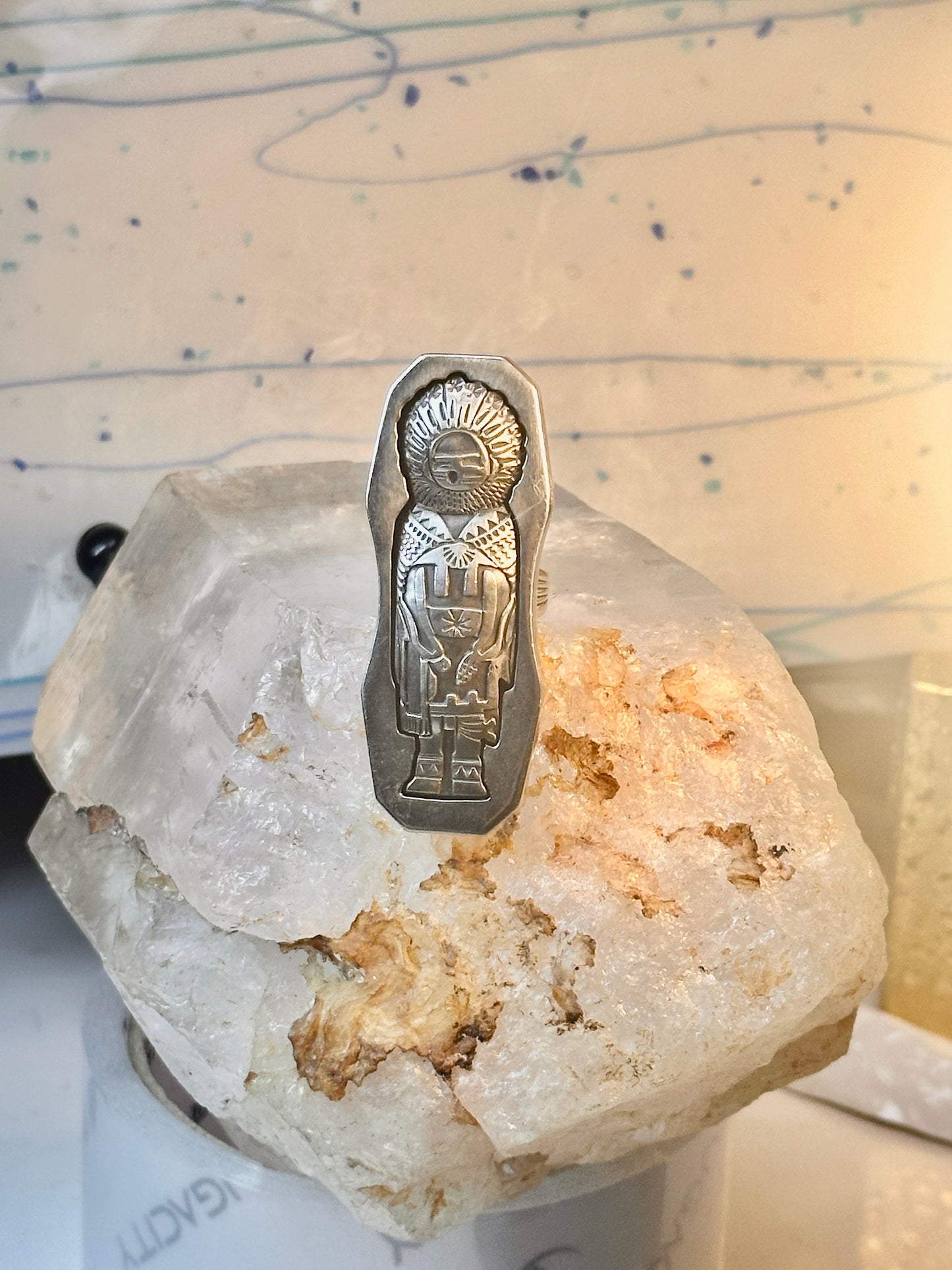 Kachina ring Navajo Hyson Craig IHMSS vintage band sterling silver size 6.75 women men