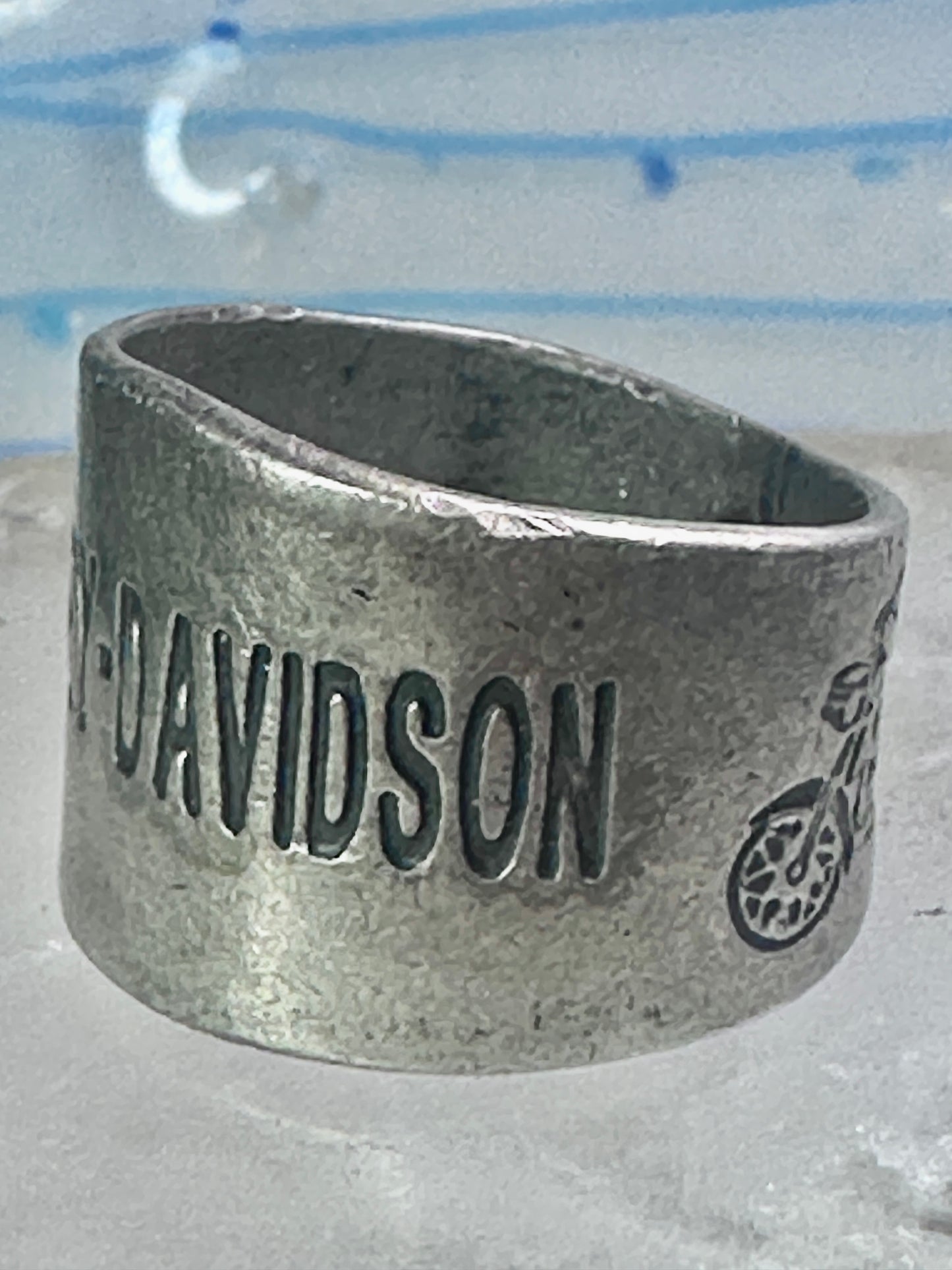 Harley Davidson ring biker motorcycle Mexico band size 8.75 sterling silver women men