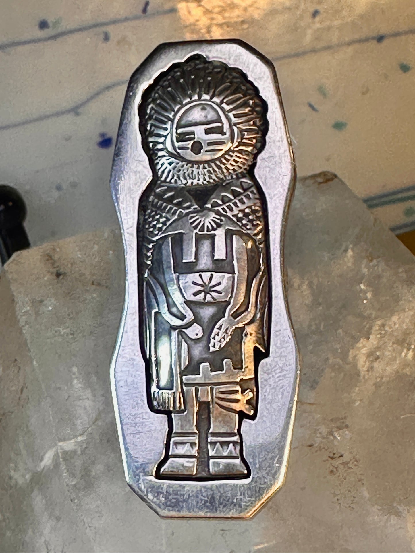 Kachina ring Navajo Hyson Craig IHMSS vintage band sterling silver size 6.75 women men