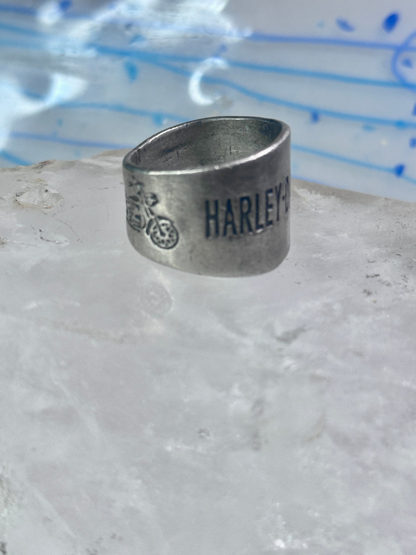 Harley Davidson ring biker motorcycle Mexico band size 8.75 sterling silver women men
