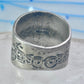 Harley Davidson ring biker motorcycle Mexico band size 8.75 sterling silver women men