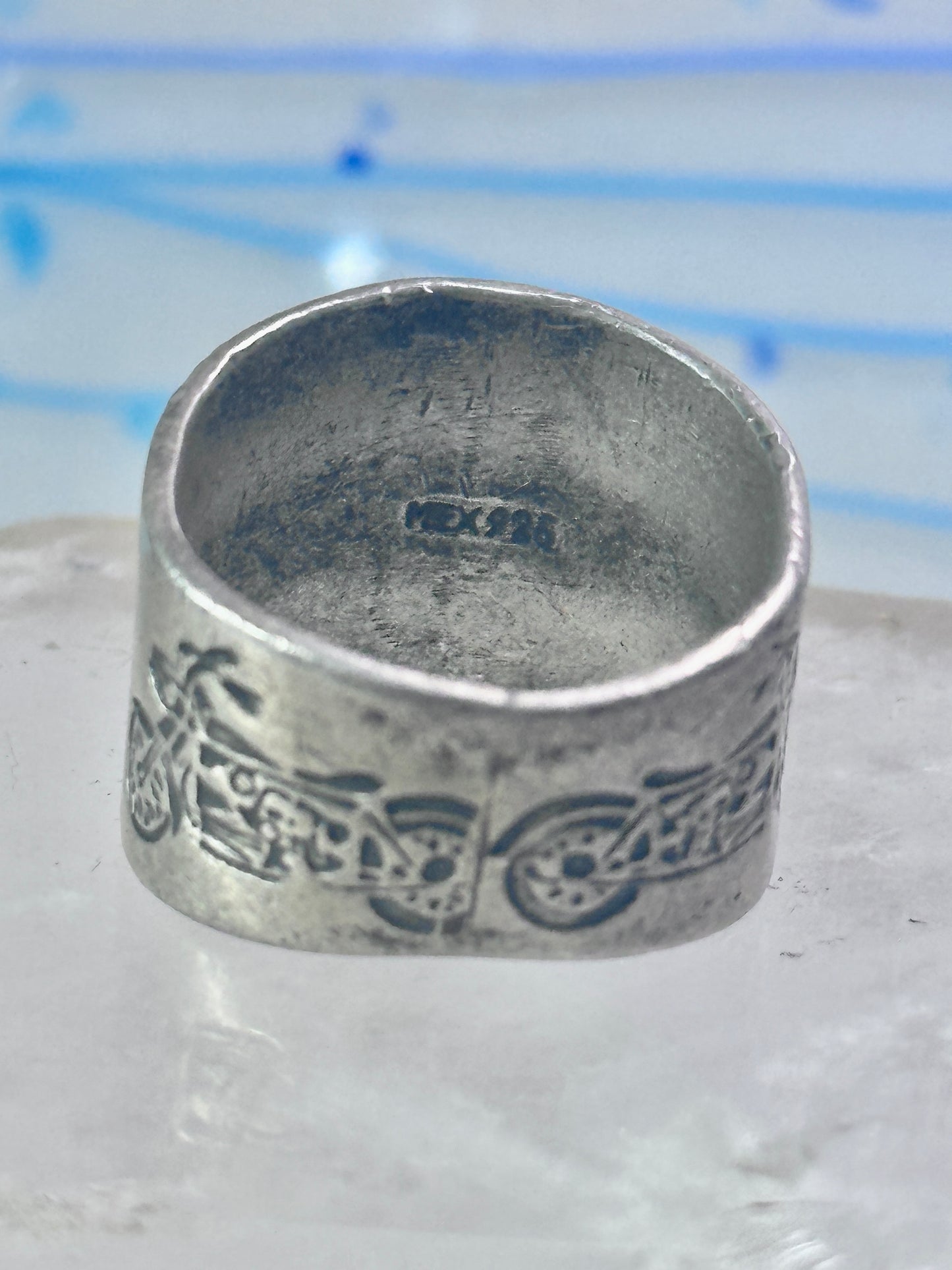 Harley Davidson ring biker motorcycle Mexico band size 8.75 sterling silver women men