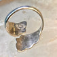 Wrap Around ring turquoise chips band leaves Mexico sterling silver size 9.50 women