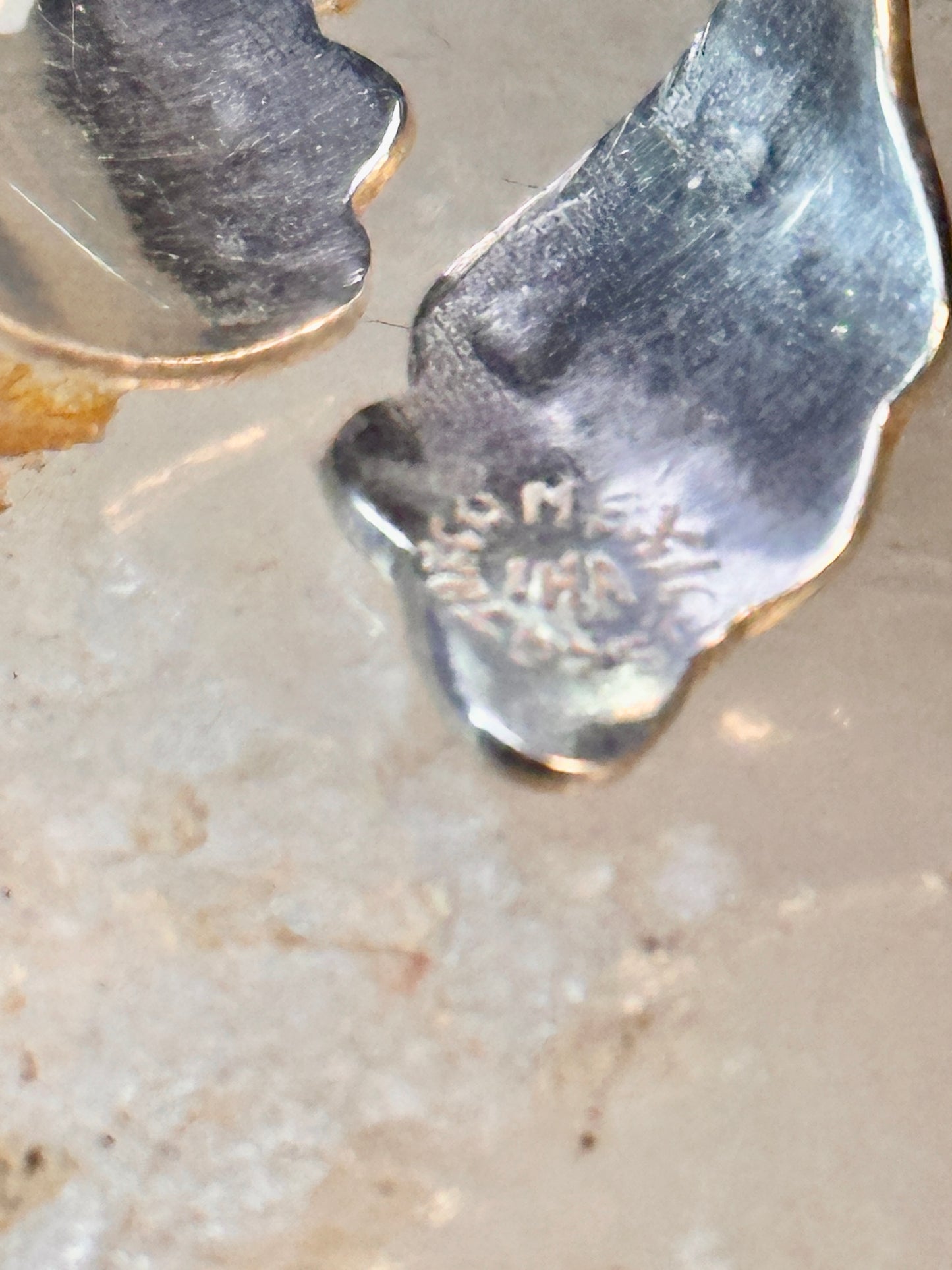 Wrap Around ring turquoise chips band leaves Mexico sterling silver size 9.50 women