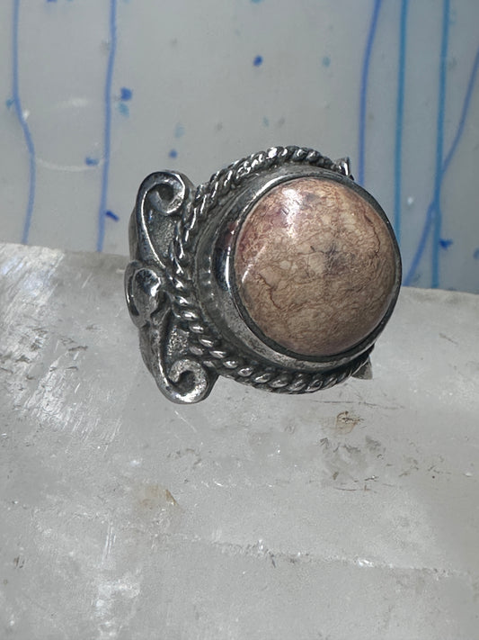 Jasper ring boho size 9.25 sterling silver women