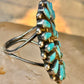 Long Zuni ring petite point vintage turquoise sterling silver size 5.75 wome