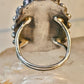 Long Zuni ring petite point vintage turquoise sterling silver size 5.75 wome
