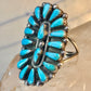 Long Zuni ring petite point vintage turquoise sterling silver size 5.75 wome