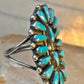 Long Zuni ring petite point vintage turquoise sterling silver size 5.75 wome