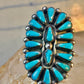 Long Zuni ring petite point vintage turquoise sterling silver size 5.75 wome