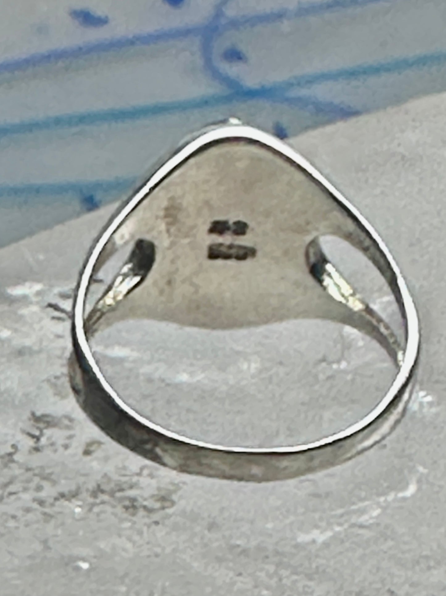 Vintage Sterling Silver Black Onyx Opal Inlay Oval Ring Size 7.75 4.7g 925