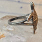 Sea Turtle ring Kabana band vintage turquoise sterling silver size 5.75 women