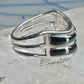 Vintage Sunbell Sterling Silver Black Onyx &amp; Opal Inlay Band Ring Size 7.75 4.7g