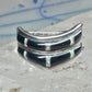 Vintage Sunbell Sterling Silver Black Onyx &amp; Opal Inlay Band Ring Size 7.75 4.7g