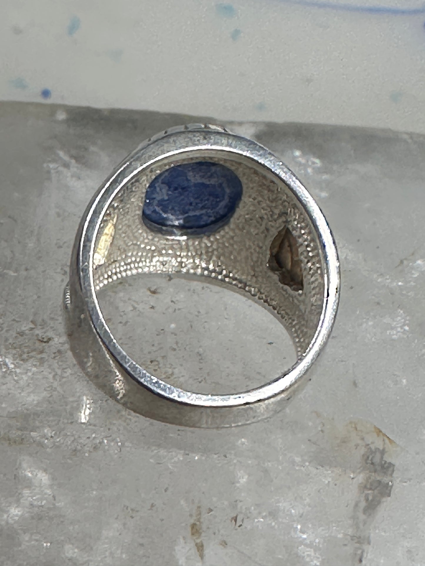 Black Hills Gold ring leaves blue lapis band size 6 sterling silver women men