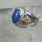 Black Hills Gold ring leaves blue lapis band size 6 sterling silver women men