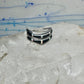 Vintage Sunbell Sterling Silver Black Onyx &amp; Opal Inlay Band Ring Size 7.75 4.7g