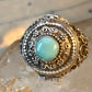 Poison ring turquoise boho vintage sterling silver size 9.25 women