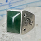 Vintage Signed Townsend Sterling Silver Green Jade Kokopelli Signet Ring Size 9 18.4g 925