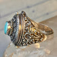 Poison ring turquoise boho vintage sterling silver size 9.25 women