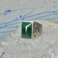 Vintage Signed Townsend Sterling Silver Green Jade Kokopelli Signet Ring Size 9 18.4g 925