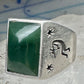 Vintage Signed Townsend Sterling Silver Green Jade Kokopelli Signet Ring Size 9 18.4g 925