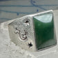 Vintage Signed Townsend Sterling Silver Green Jade Kokopelli Signet Ring Size 9 18.4g 925