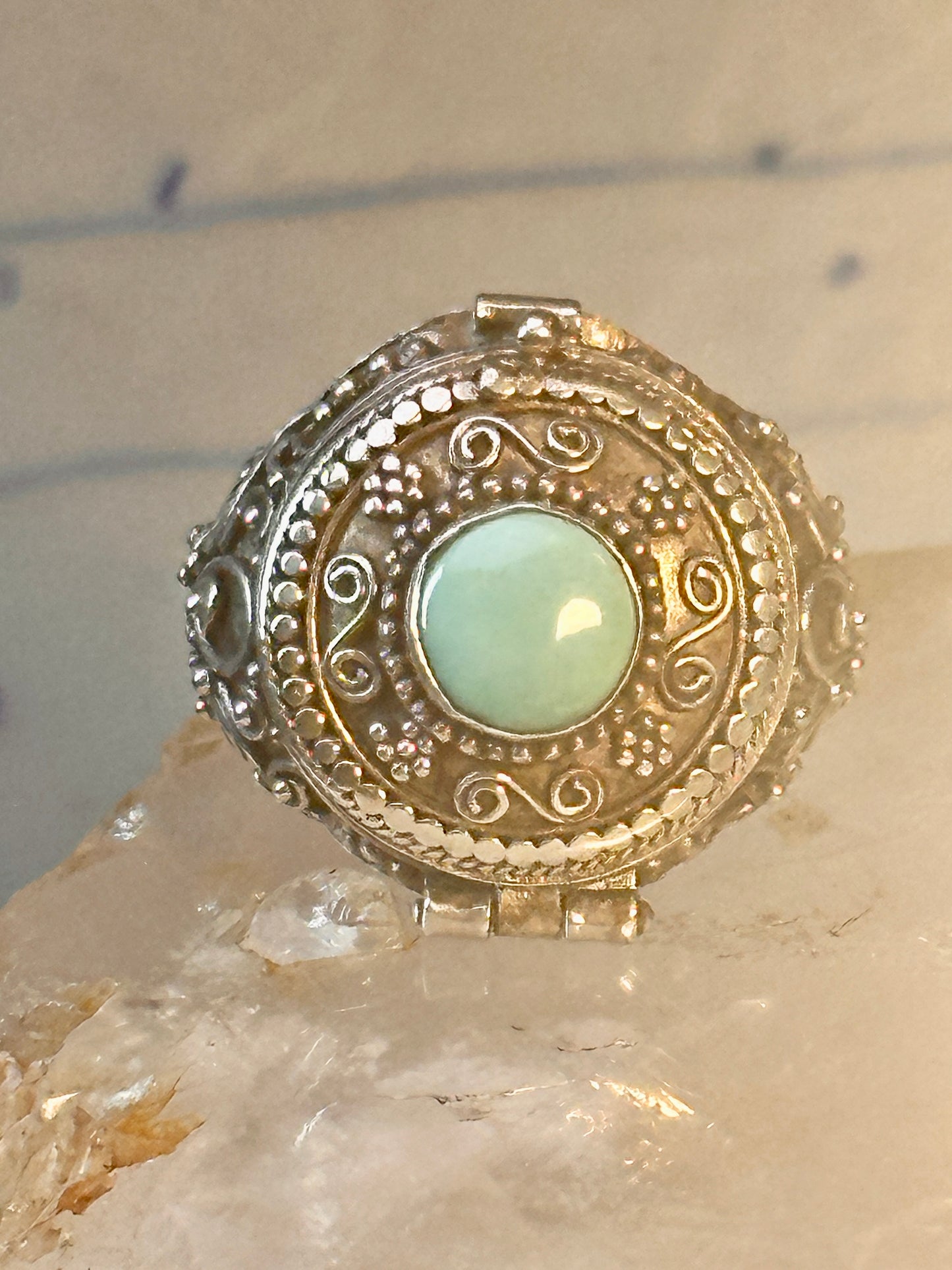 Poison ring turquoise boho vintage sterling silver size 9.25 women