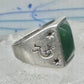 Vintage Signed Townsend Sterling Silver Green Jade Kokopelli Signet Ring Size 9 18.4g 925