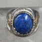 Black Hills Gold ring leaves blue lapis band size 6 sterling silver women men