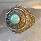 Poison ring turquoise boho vintage sterling silver size 9.25 women