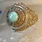 Poison ring turquoise boho vintage sterling silver size 9.25 women
